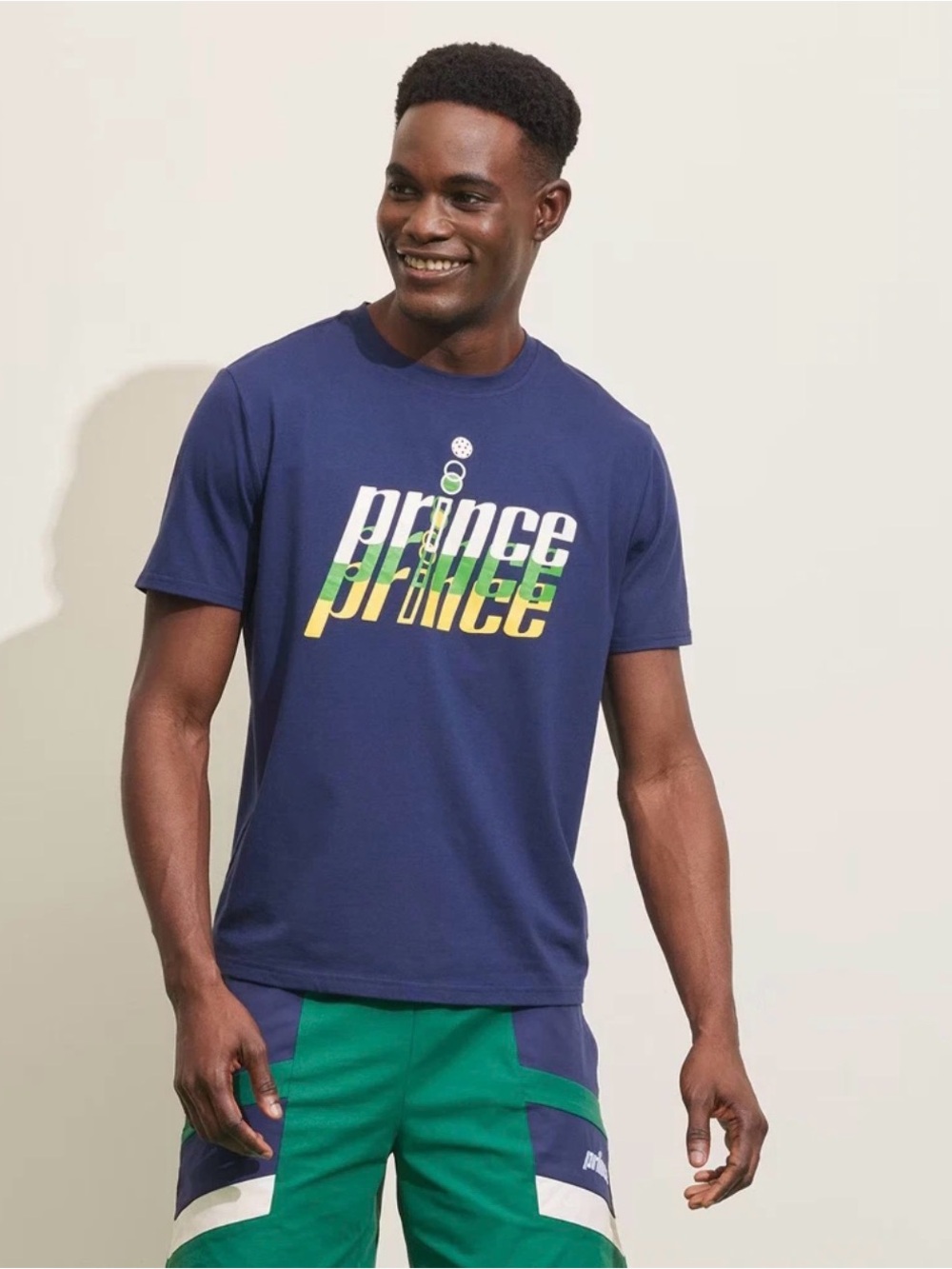 Prince Pickleball Men’s Medium Navy Blue Graphic Athletic T-Shirt NWT